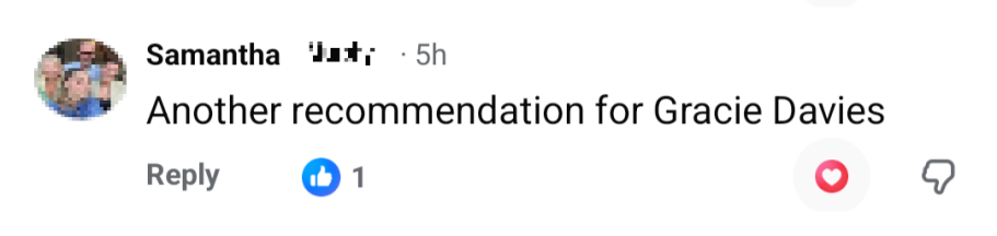 A recommendation for Gracie Davies who designed a DIY Kitchen for clients in London